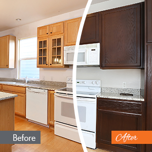 Cabinet Color Change Before and After in Morris County