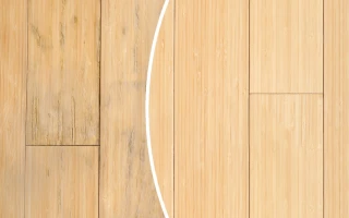 Before and after of refinished hardwood flooring
