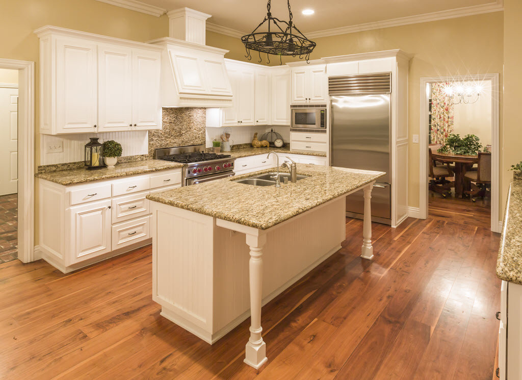 Cabinets with beadboard accents