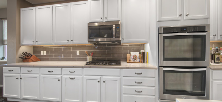 Soothing Gray Cabinets after cabinet refacing
