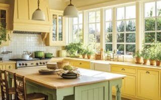 Yellow kitchen cabinets