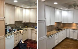 before and after cabinet painting westbury ny