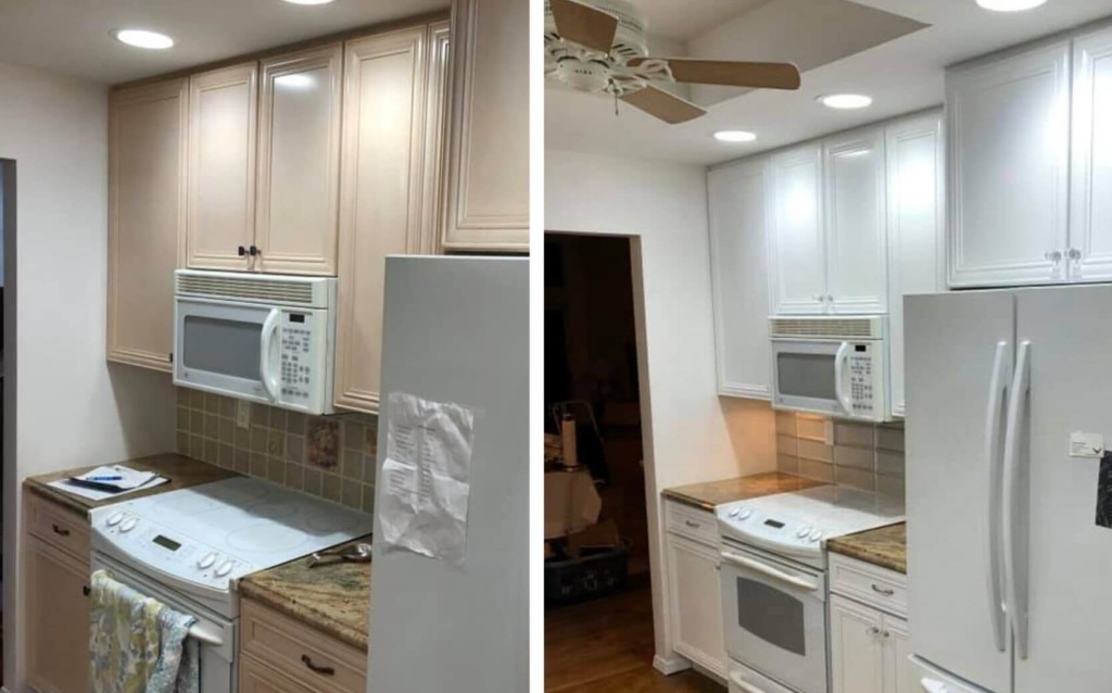 before and after cabinet refinishing westbury ny