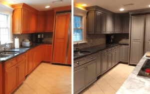 before and after cabinet refinishing warren nj