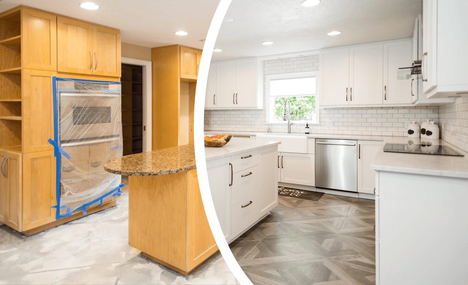 before and after white kitchen toms river