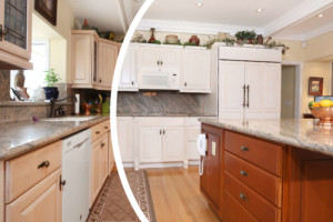 before and after cabinet color shift by N-Hance of Northern New Jersey