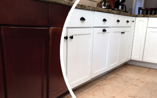 brown to white kitchen island