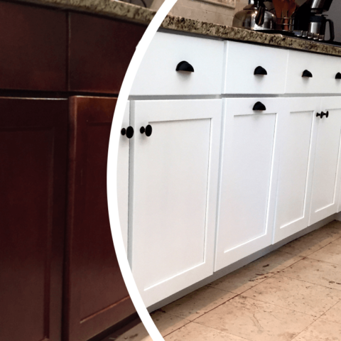 brown to white kitchen island