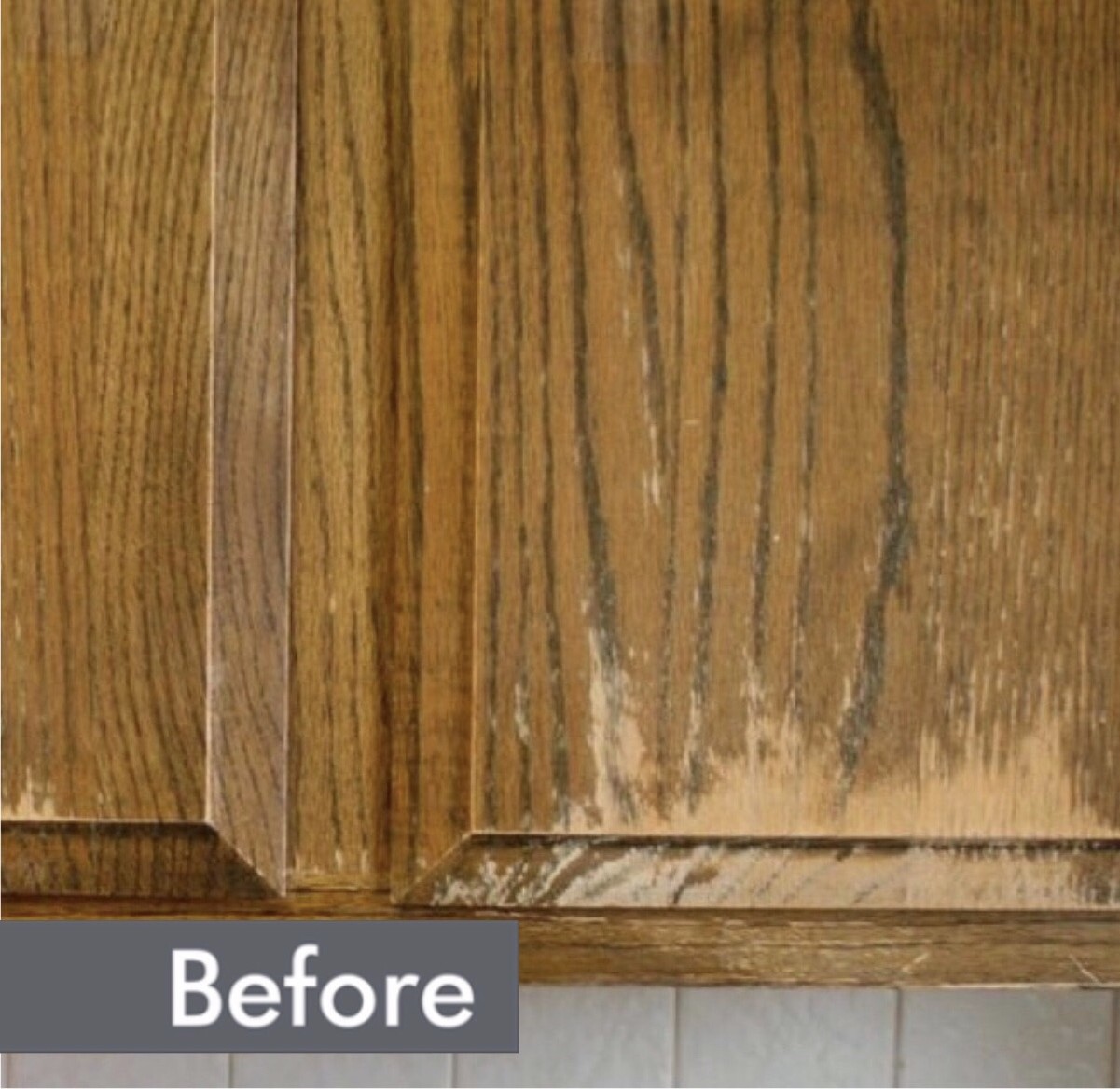 Before-Before and after of a custom cabinet refinishing project