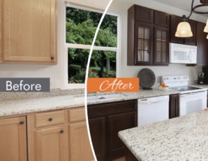 color change kitchen before and after pic