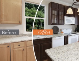 color change kitchen in boise, id before and after pic