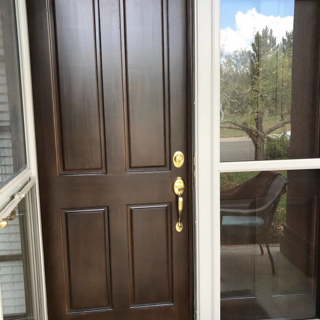 front door wood refinished