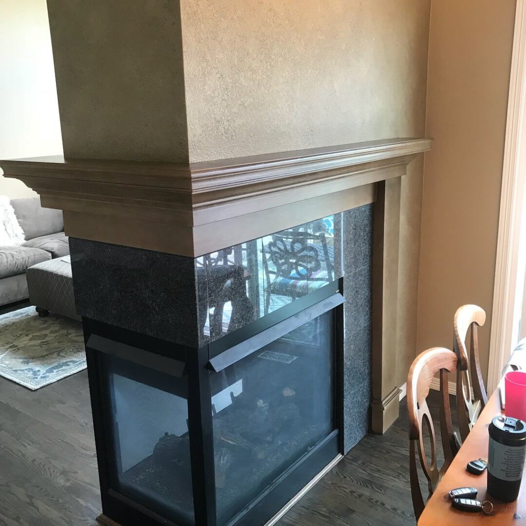 after fireplace hearth wood refinishing