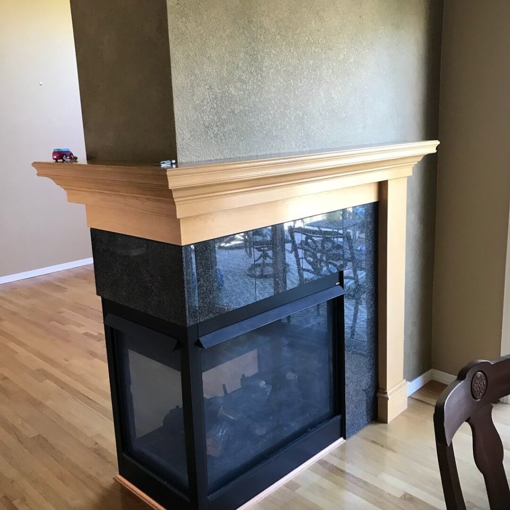 before fireplace hearth refinishing