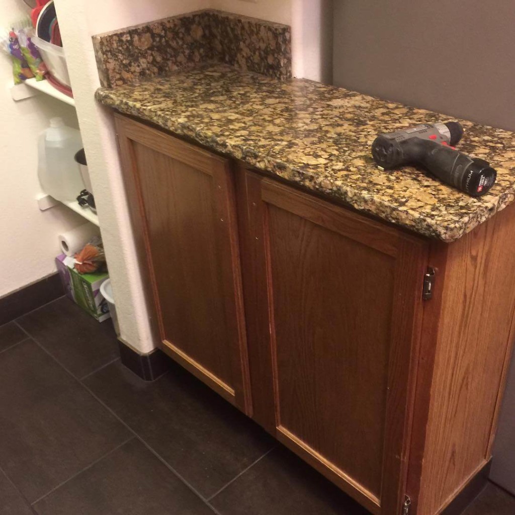 refinishing laundry room cabinets