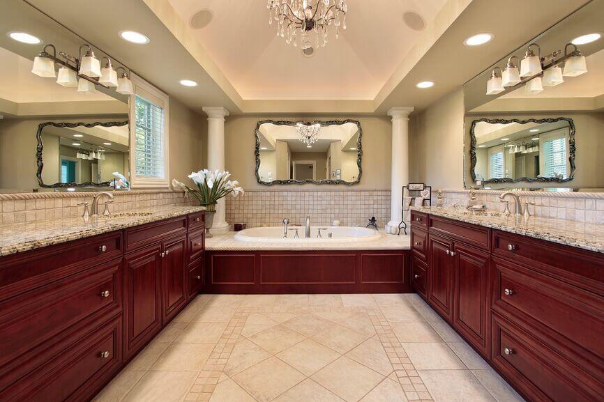 Bathroom with mirrors