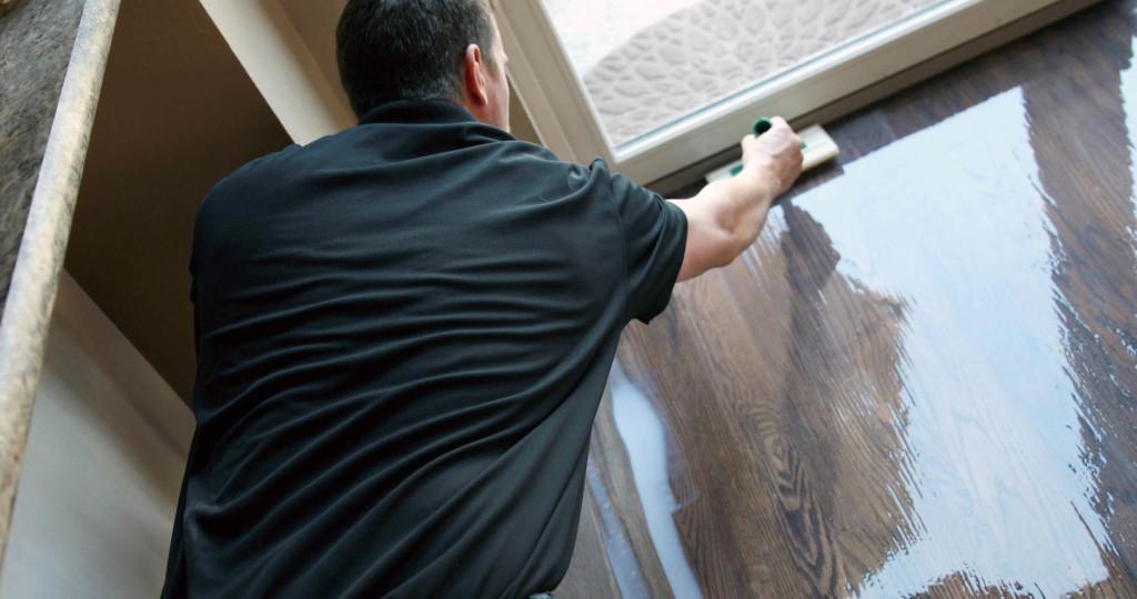 step 5 of the floor refinishing process in boulder