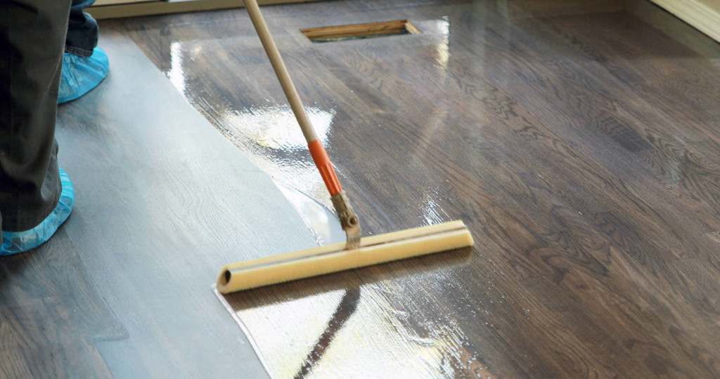 step 6 of the hardwood floor refinishing process in boulder