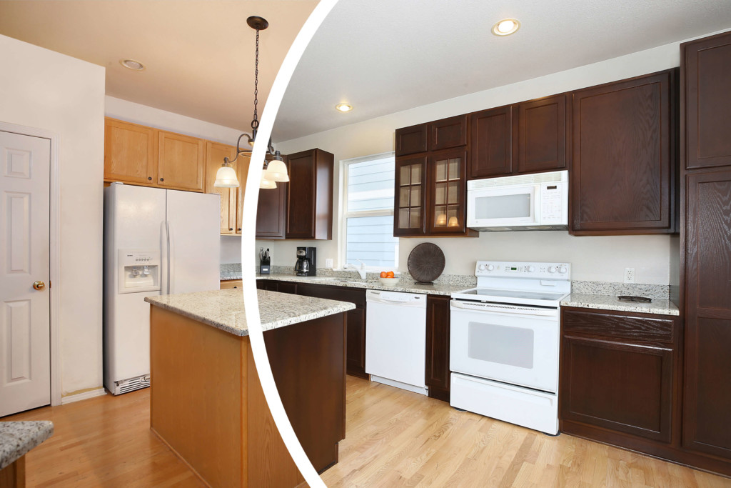 before and after cabinet painting pemborke ma
