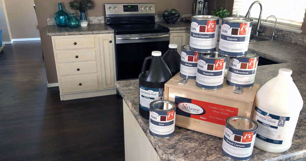 Hardwood floor refinishing products