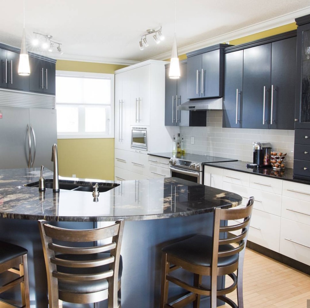 Modern kitchen refinished by N-Hance in two different colors