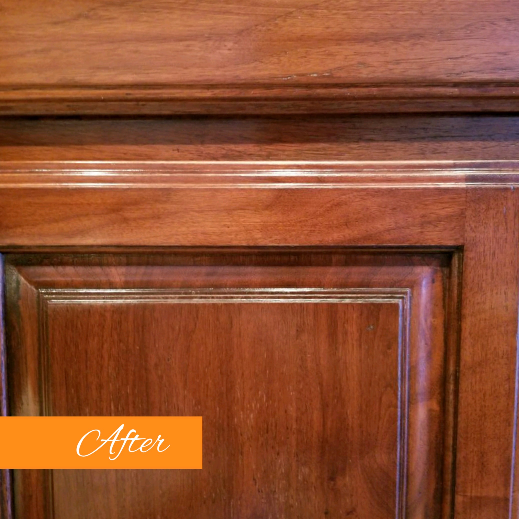 After-Before and after of custom cabinet refinishing project