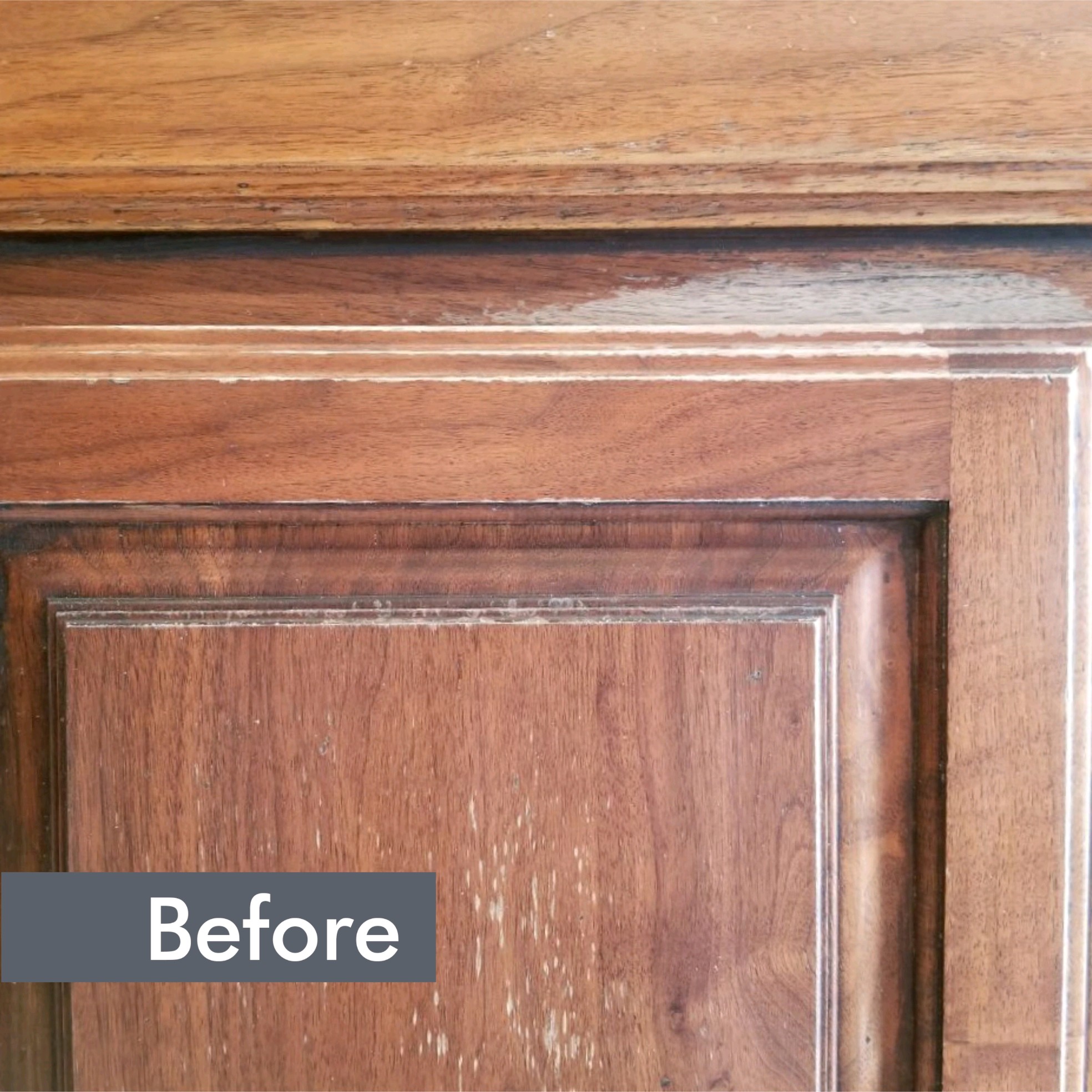 Before-Before and after of custom cabinet refinishing project