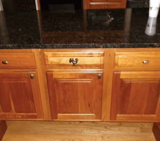 Old oak island cabinets