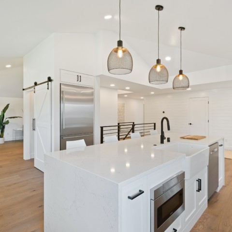 White cabinets in modern home