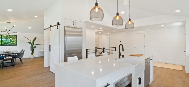 White cabinets in modern home