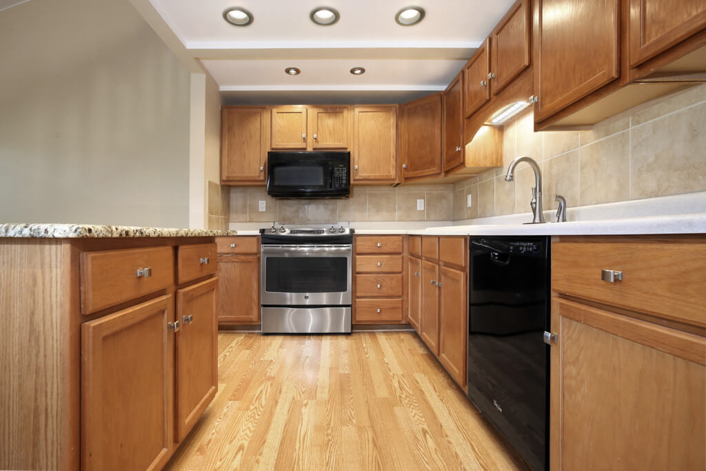 monotone brown kitchen cabinets