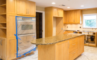 before white cabinets light brown