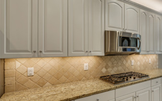 freshly refaced cabinets in chicago suburb kitchen