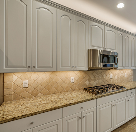 freshly refaced cabinets in chicago suburb kitchen