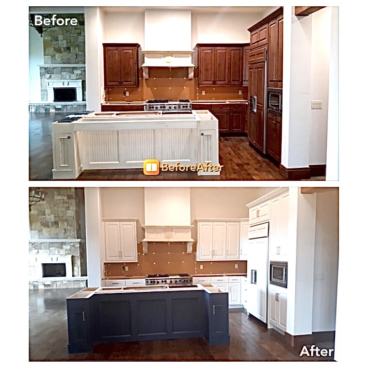 cabinet color change brown to black