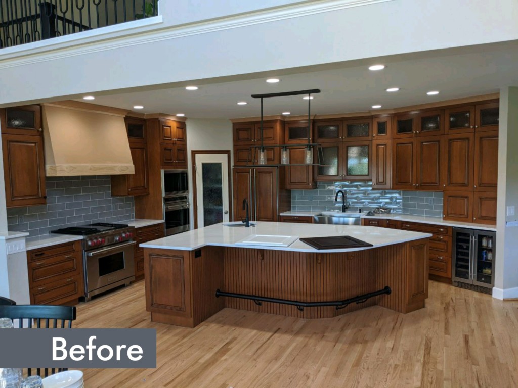 before a cabinet restoration in a meridian kitchen