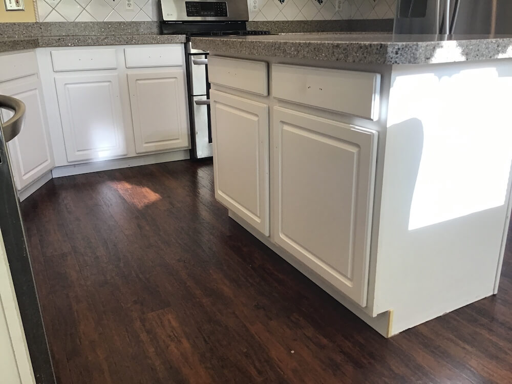 Before-refacing kitchen cabinets to shaker style
