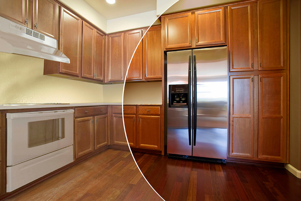 before and after cabinet refinishing brierwood hills