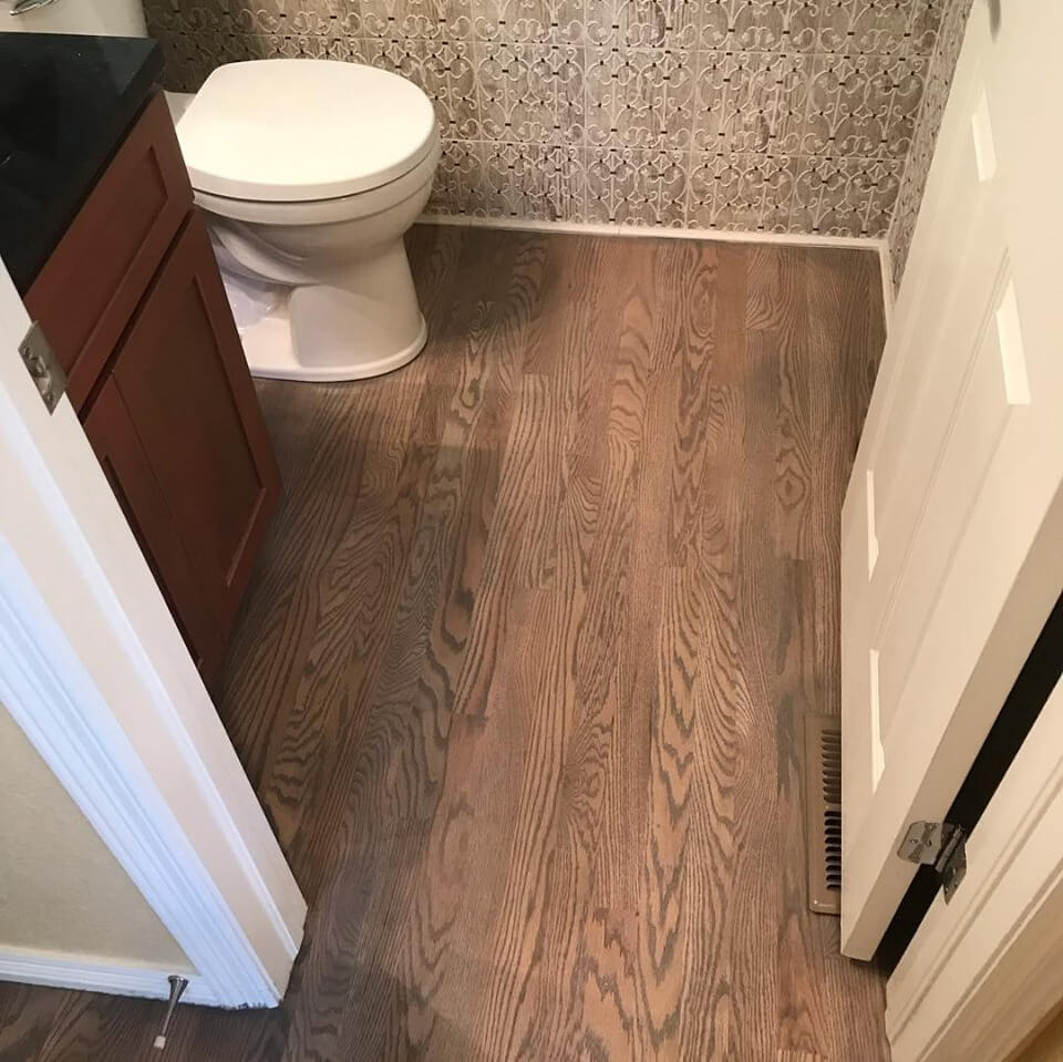 after bathroom hardwood floor refinishing denver