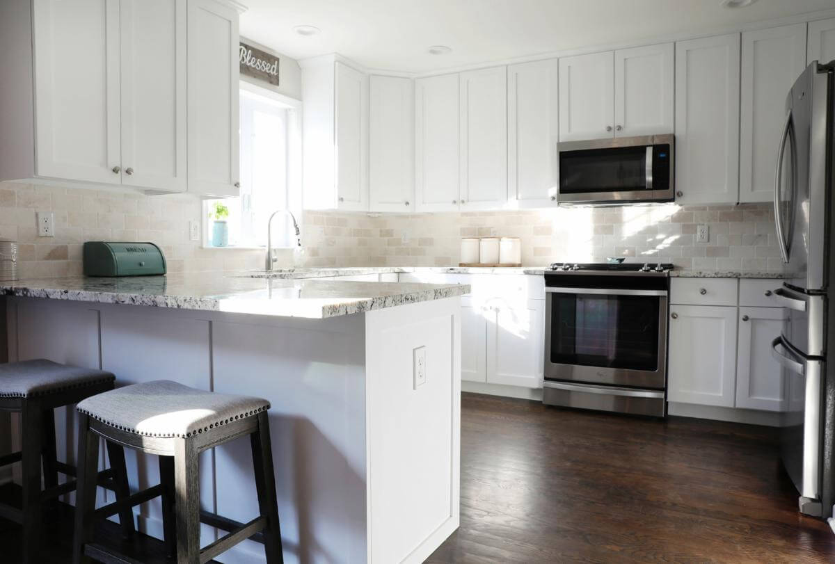 Kitchen after cabinet painting in scituate ma