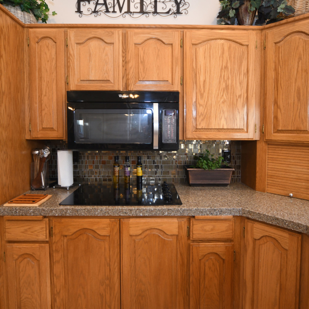 plain wood cabinets before