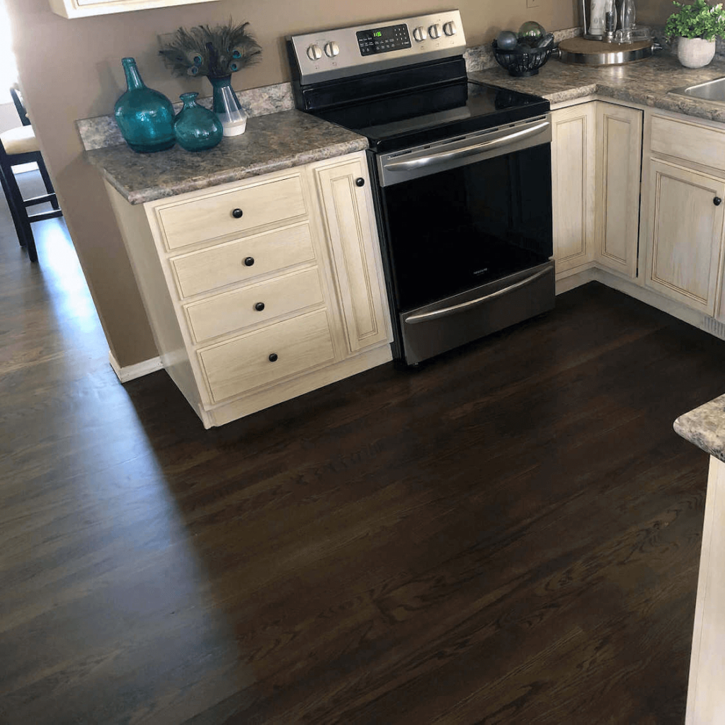 restaining and refinishing hardwood floor in boulder