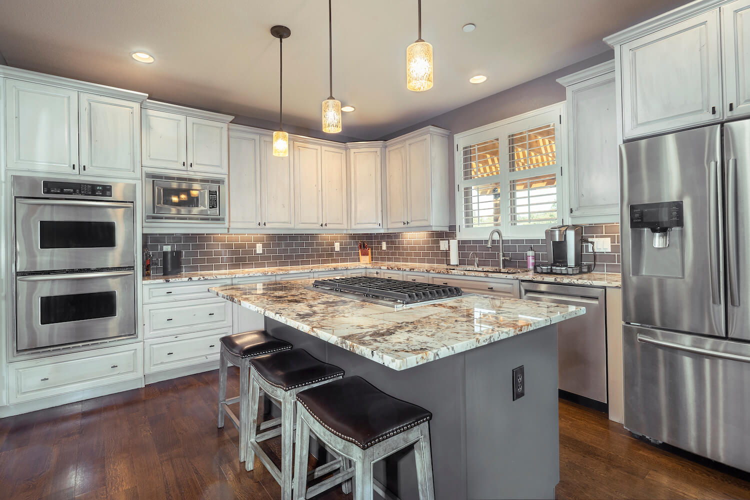 After-painting kitchen cabinets white