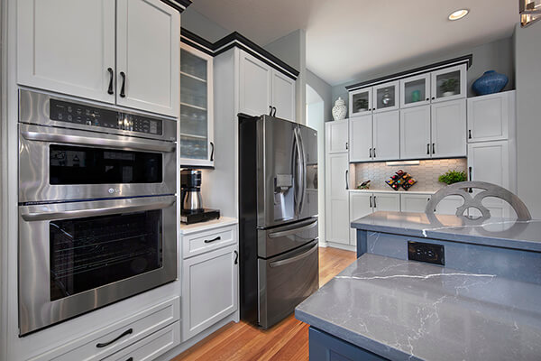 cabinets that were freshly refinished in a nice new color