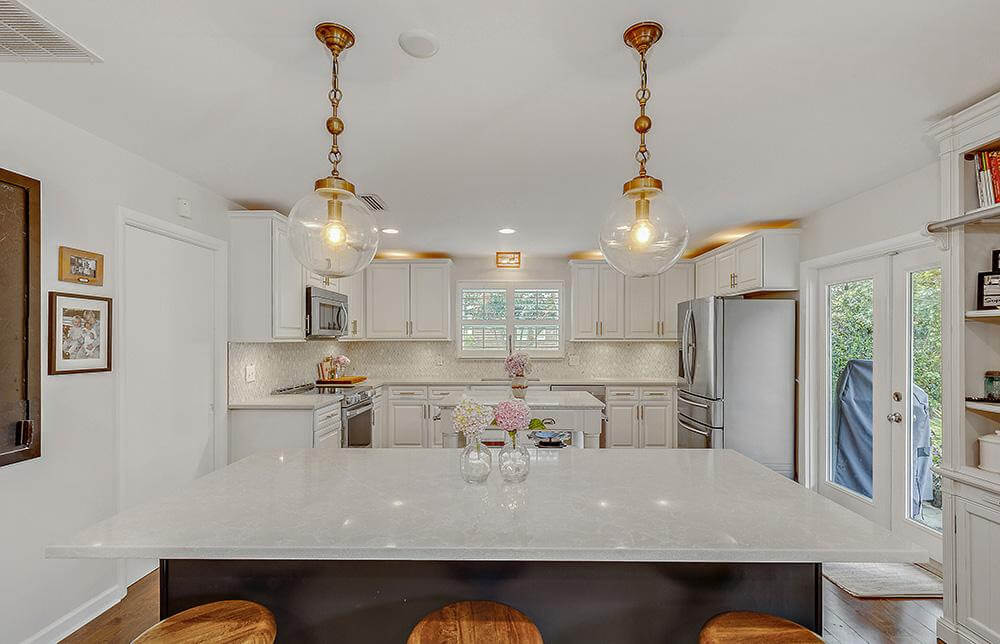 beautifully updated kitchen cabinets after a cabinet refinishing