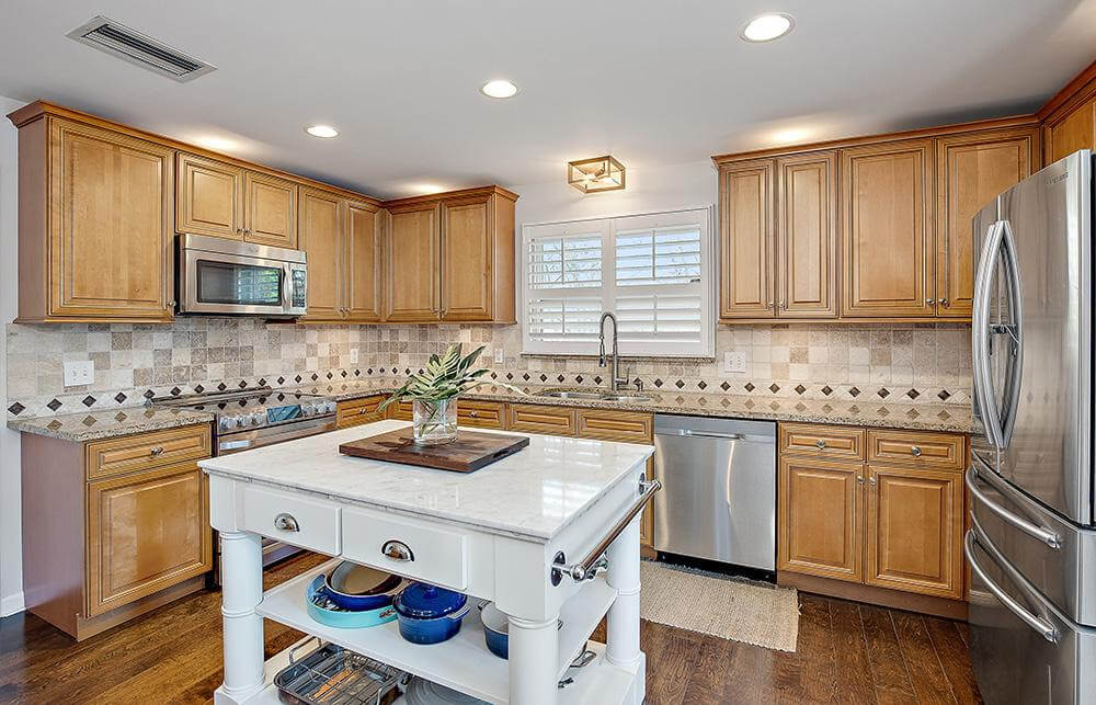 Before-painting cabinets and island