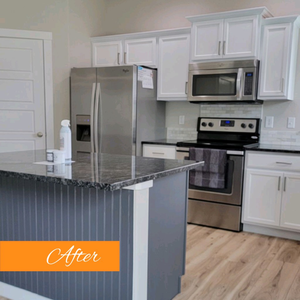 after cabinet painting