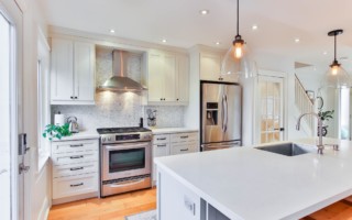 kitchen remodel with cabinet refinishing