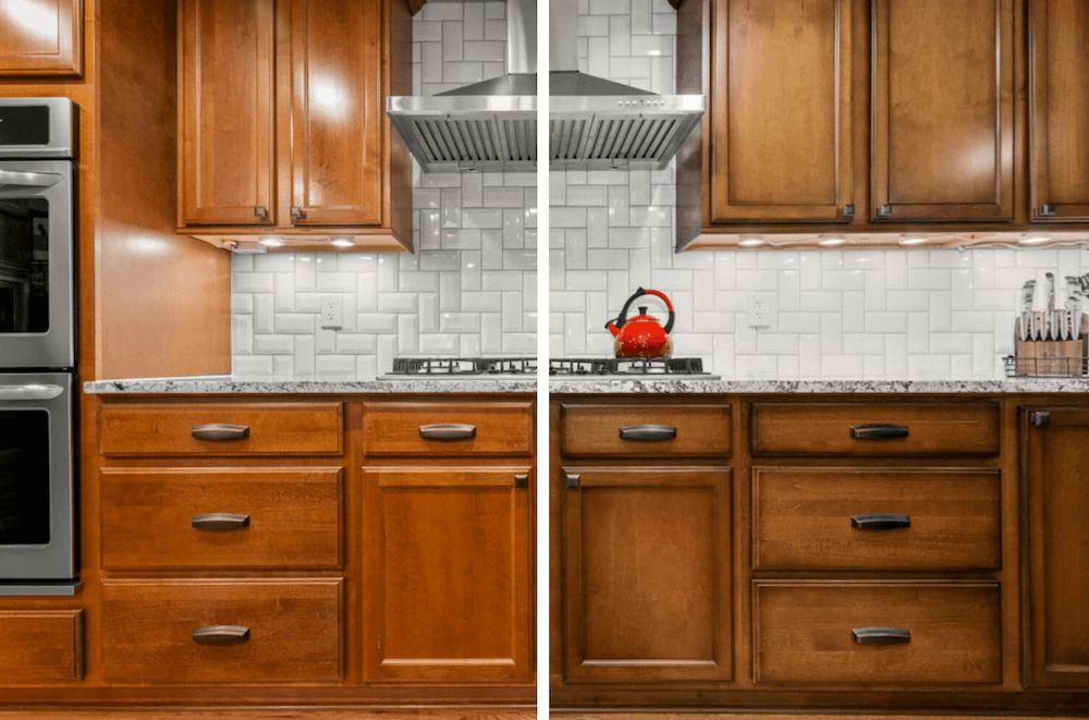 before and after kitchen cabinet refinishing in manasquan