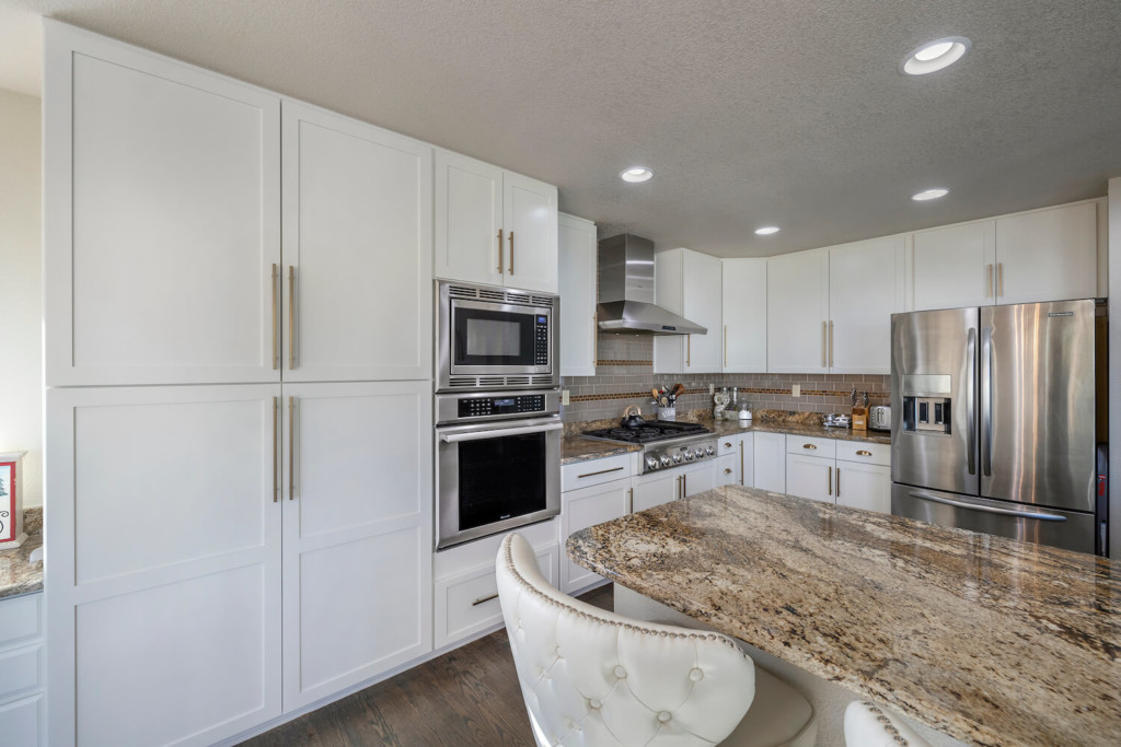 spacious kitchen cabinets white